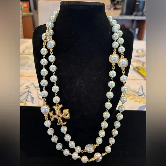 Tory Burch Gold and Pearl Necklace - Picture 2 of 3
